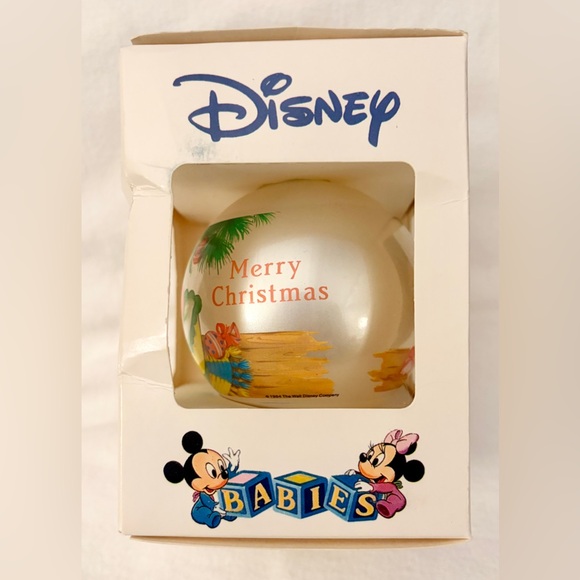 Baby Mickey Minnie Christmas Ornament Vintage 1984 Disney Babies Goebel BOX - Picture 2 of 7
